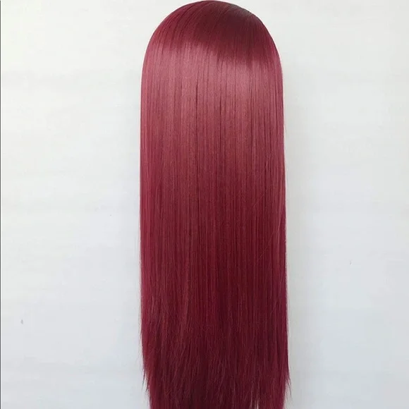 22” DEEP RED STRAIGHT LACE FRONT WIG💫